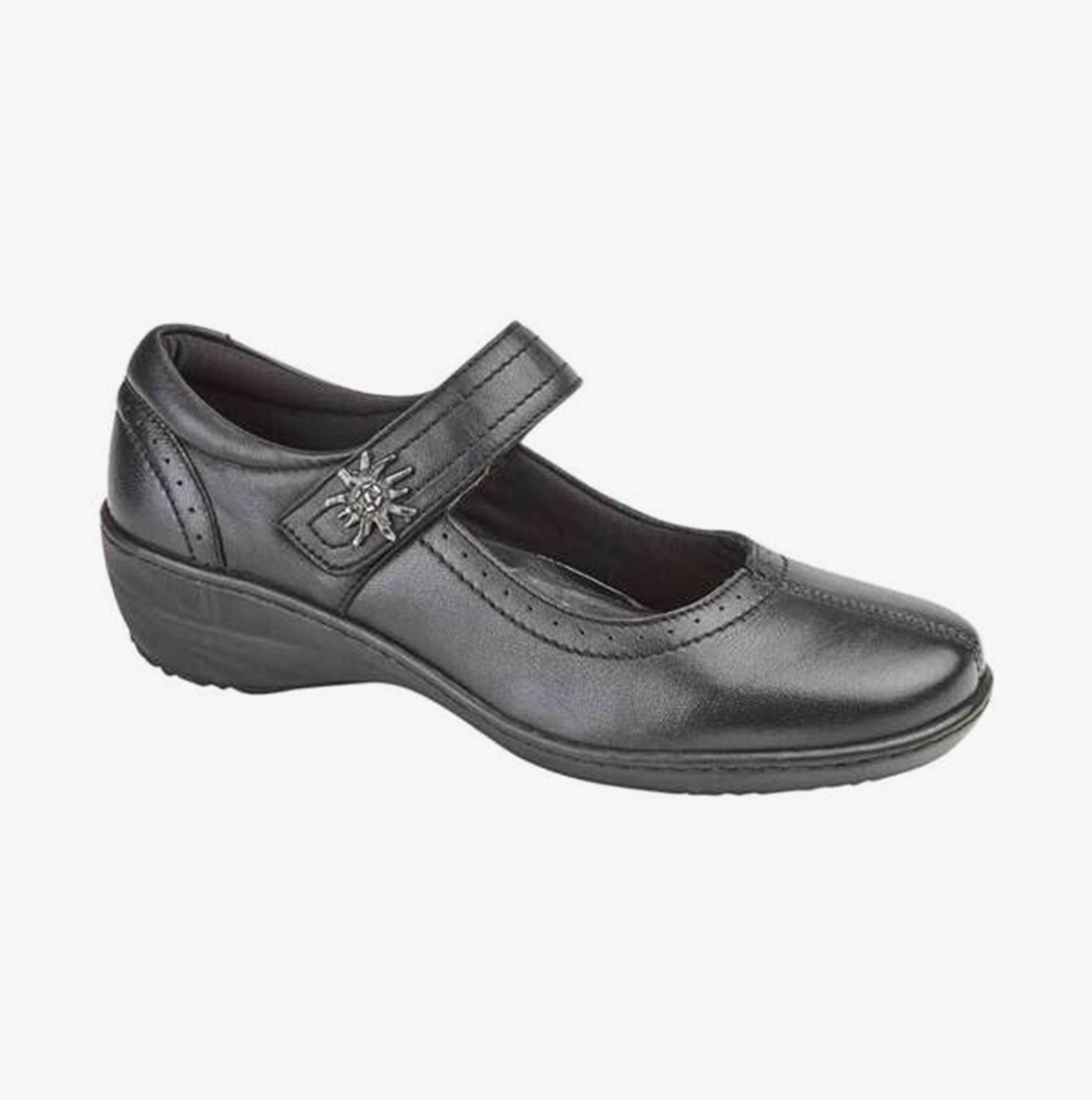 Mod Comfys SHEEN Womens Leather Mary Jane Shoes Black | Shuperb