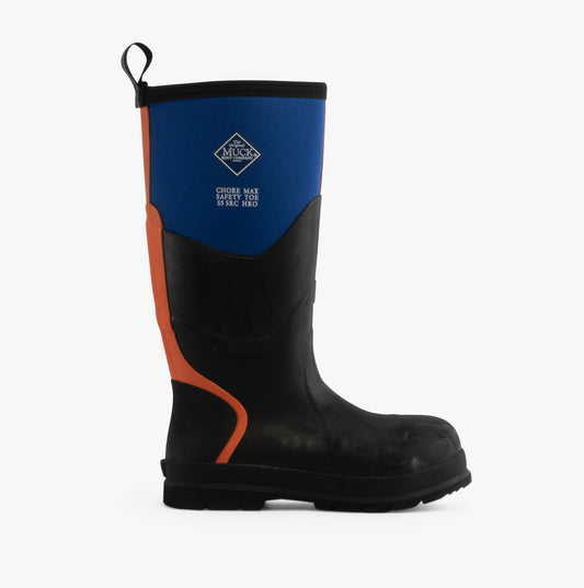 Muck Boots CHORE MAX S5 Unisex Rubber Wellington Boots Blue/Orange