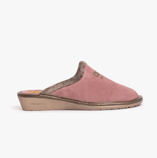 Nordikas 238 (AFELPADO) Ladies Suede Mule Slippers Malva - Shuperb