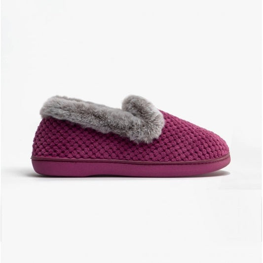 Padders MISHA Womens Full Slippers Bordo Popcorn - Shuperb