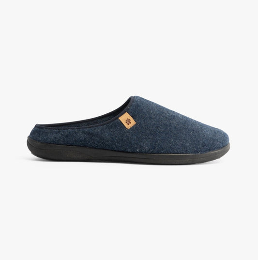 Padders FELIX Mens Slippers Blue Felt - Shuperb