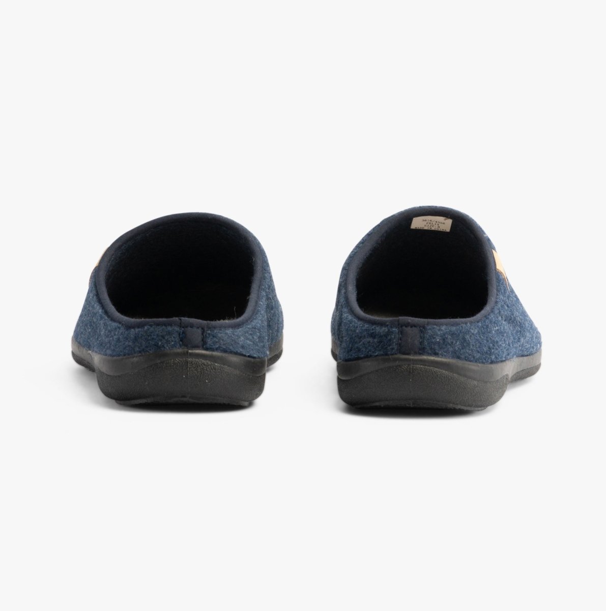 Padders FELIX Mens Slippers Blue Felt - Shuperb