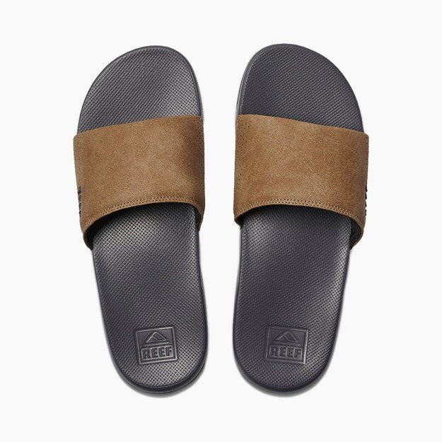 Reef REEF ONE SLIDE Mens Sliders Grey/Tan - Shuperb