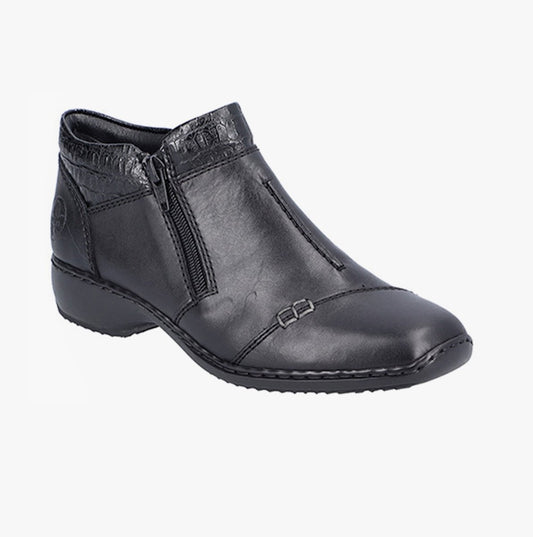 Rieker L3850 - 00 Womens Leather Boots Black - Shuperb