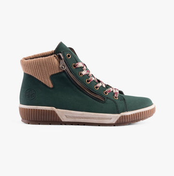 Rieker N0709 - 54 Womens Boots Green - Shuperb