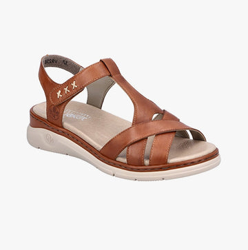 Rieker V9258 - 24 Ladies Sandals Brandy - Shuperb