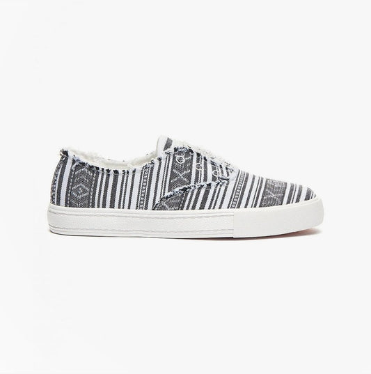 Rocket Dog AFINA ALOE STRIPE Womens Trainers Black/White - Shuperb