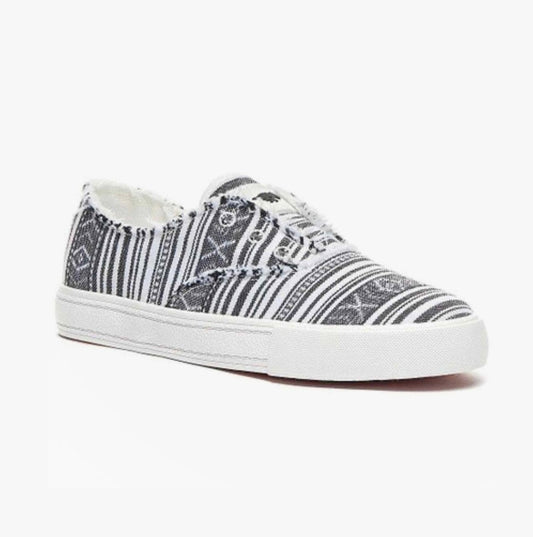 Rocket Dog AFINA ALOE STRIPE Womens Trainers Black/White - Shuperb