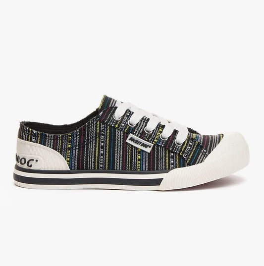 Rocket Dog JAZZINMN - BLKMULTI Ladies Trainers Black Multi - Shuperb