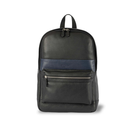 Black leather backpack silver hardware best sale