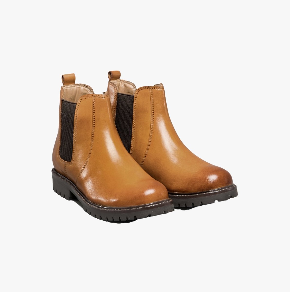 Shuperb STARSKY Kids Smooth Leather Chelsea Boots Tan - Shuperb