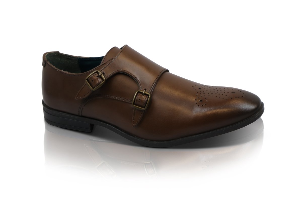 Silver Street London KRAMER Mens Monkstrap Shoes Brown - Shuperb