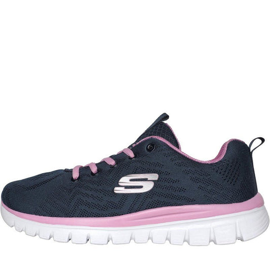 Skechers Skechers BOB SQUAD CHAOS - SOLID STEP Mens Trainers Navy/Grey/Pink - Shuperb