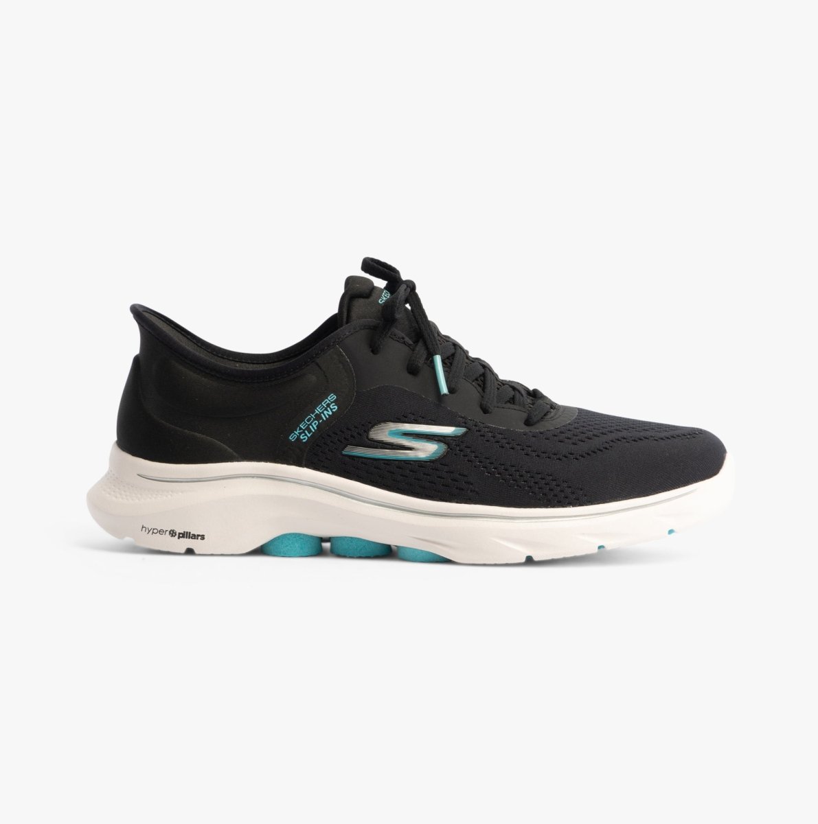 Skechers GO WALK 7 - VALIN Womens Trainers Black/Aqua - Shuperb