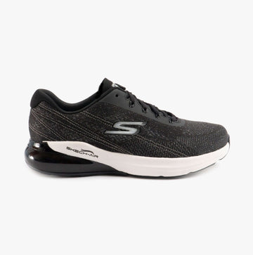 Skechers GO RUN AIR SILVER SPARKLE Ladies Mesh Trainers Black/White - Shuperb