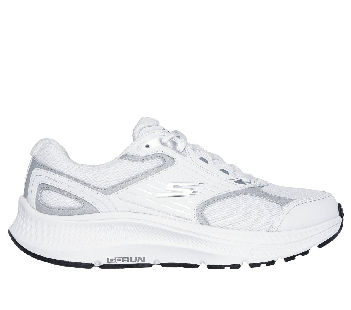 Skechers GO RUN CONSISTENT 2.0 - ADVANTAGE Womens Trainers White/Silver - Shuperb