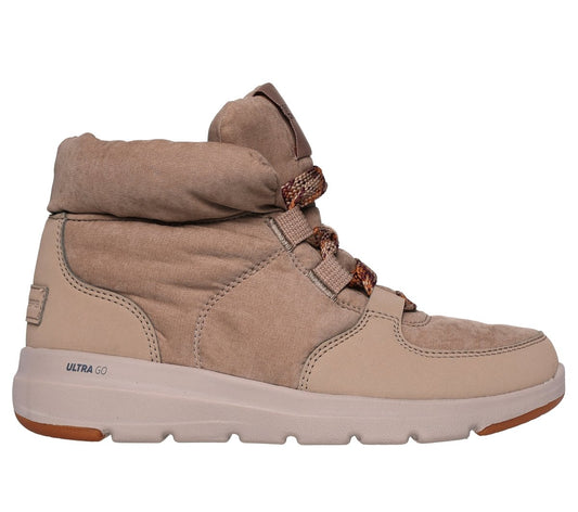 Skechers GLACIAL ULTRA - TREND UP Womens Boots Tan - Shuperb