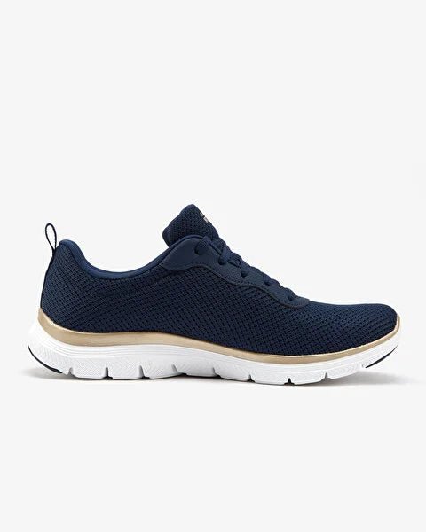 Skechers FLEX Womens Trainers Navy/Gold - Shuperb