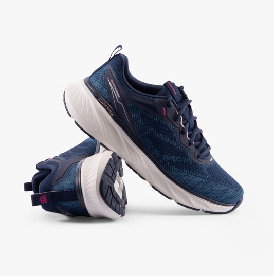 Skechers EDGERIDE - POWER FLOW Womens Trainers Navy/Pink - Shuperb