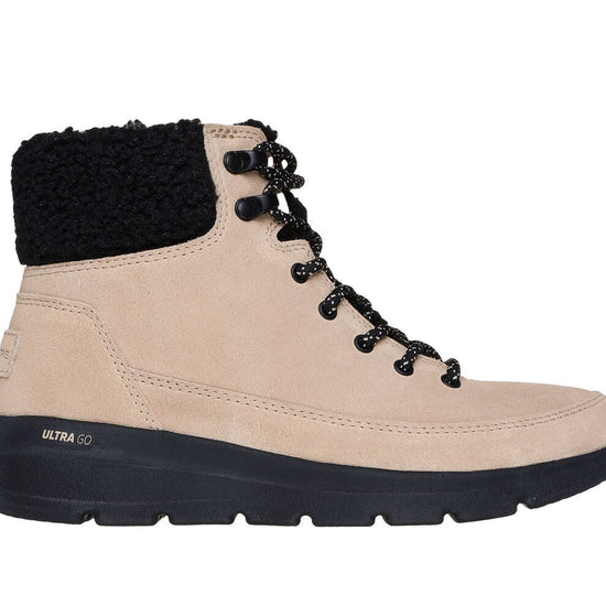 Skechers GLACIAL ULTRA - WOODLANDS Womens Boots Natural/Black - Shuperb