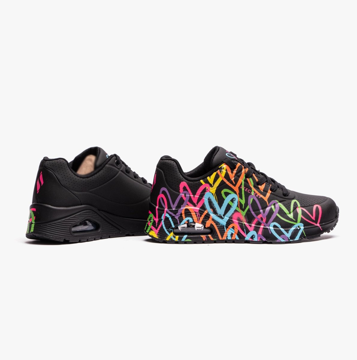 Skechers UNO - HIGHLIGHT LOVE Womens Casual Shoes Black/Multi - Shuperb