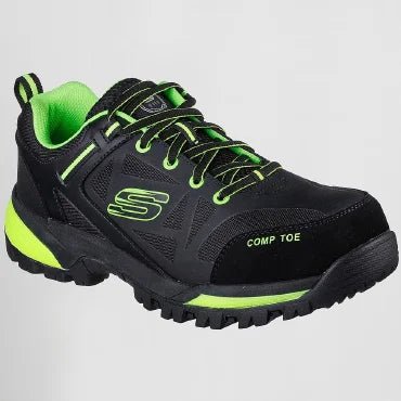 Skechers Work 200188EC/BKLM GATLON Mens Trainers Black/Lime - Shuperb