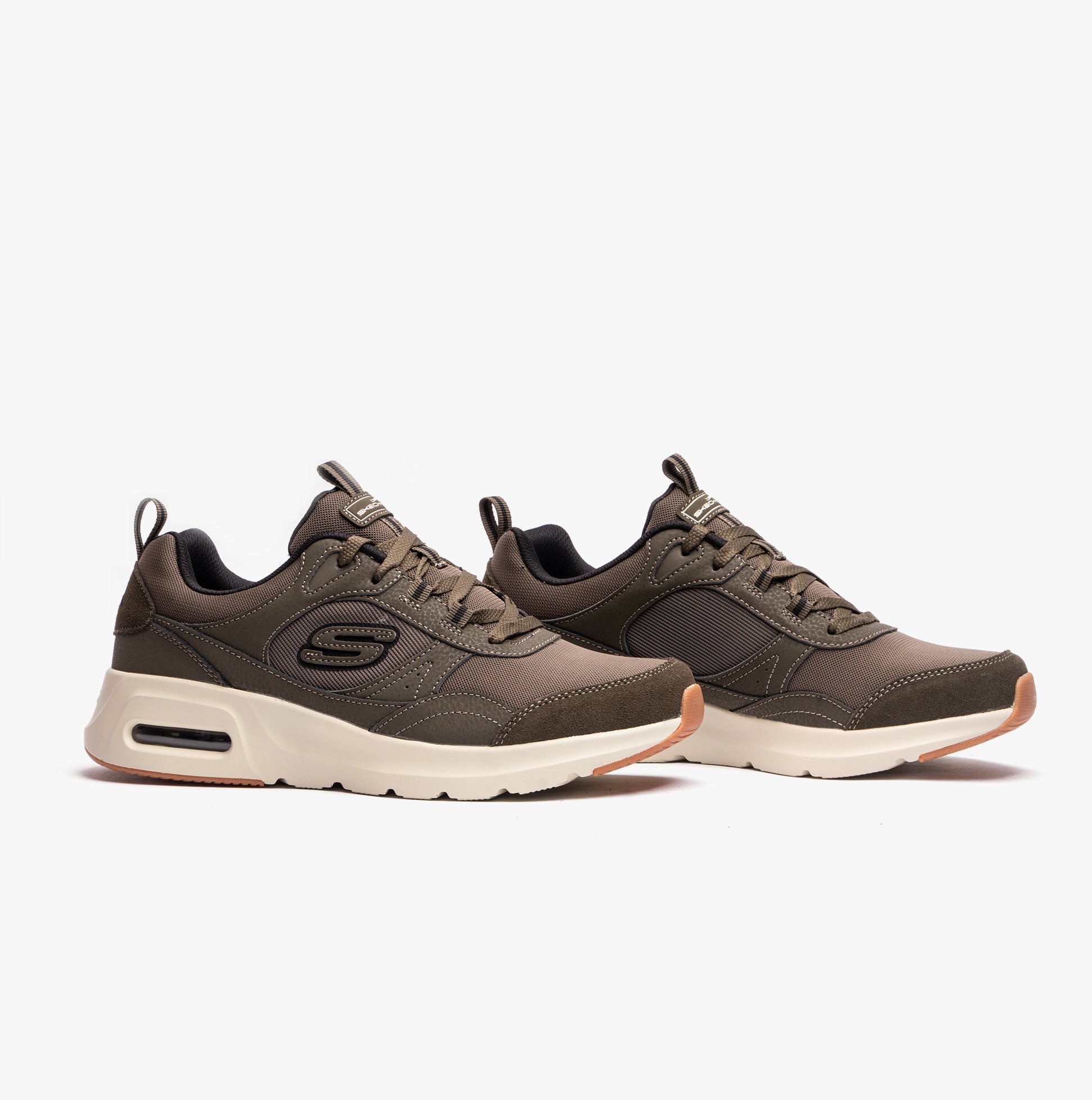 232646 OLV SKECH AIR COURT HOMEGROWN Mens Trainers Olive UK 7