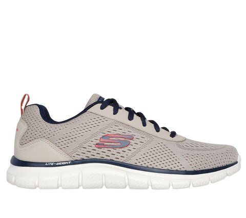 Skechers Skechers TRACK - LESHUR Mens Trainers Taupe/Navy - Shuperb