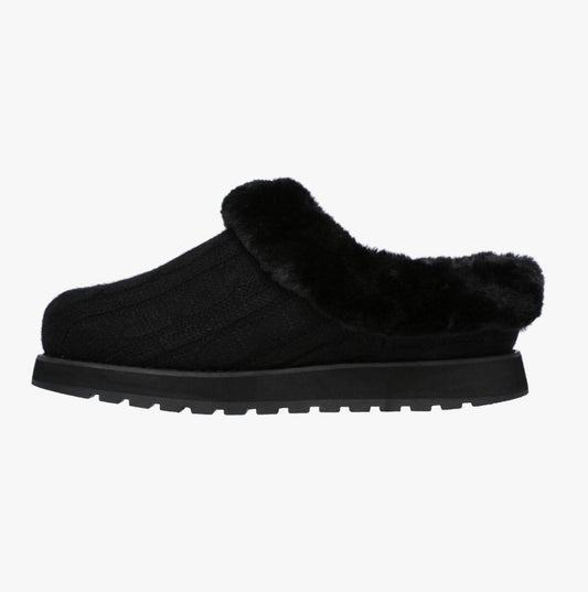 Skechers BOBS KEEPSAKES ICE ANGEL Womens Slippers Black - Shuperb