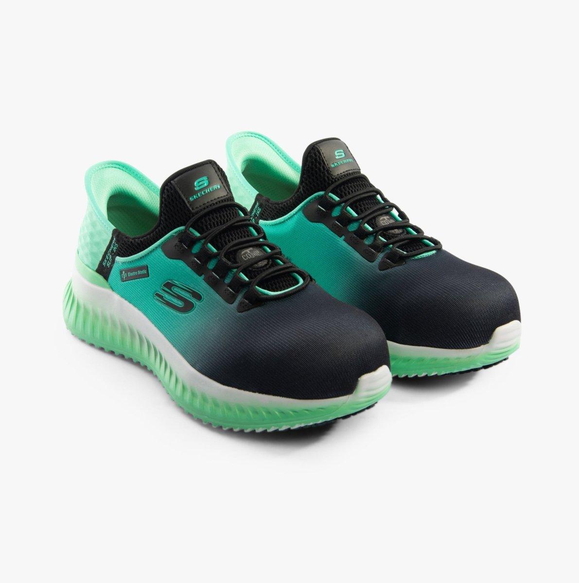 Skechers Work 108152EC/BKTL TILIDO - OMBRAY Womens Trainers Black/Teal - Shuperb