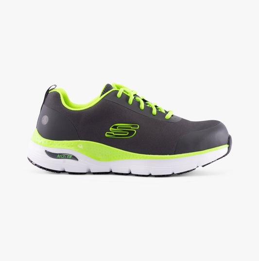 Skechers Work ARCH FIT SR - RINGSTAP Mens Safety Trainers Charcoal/Lime - Shuperb