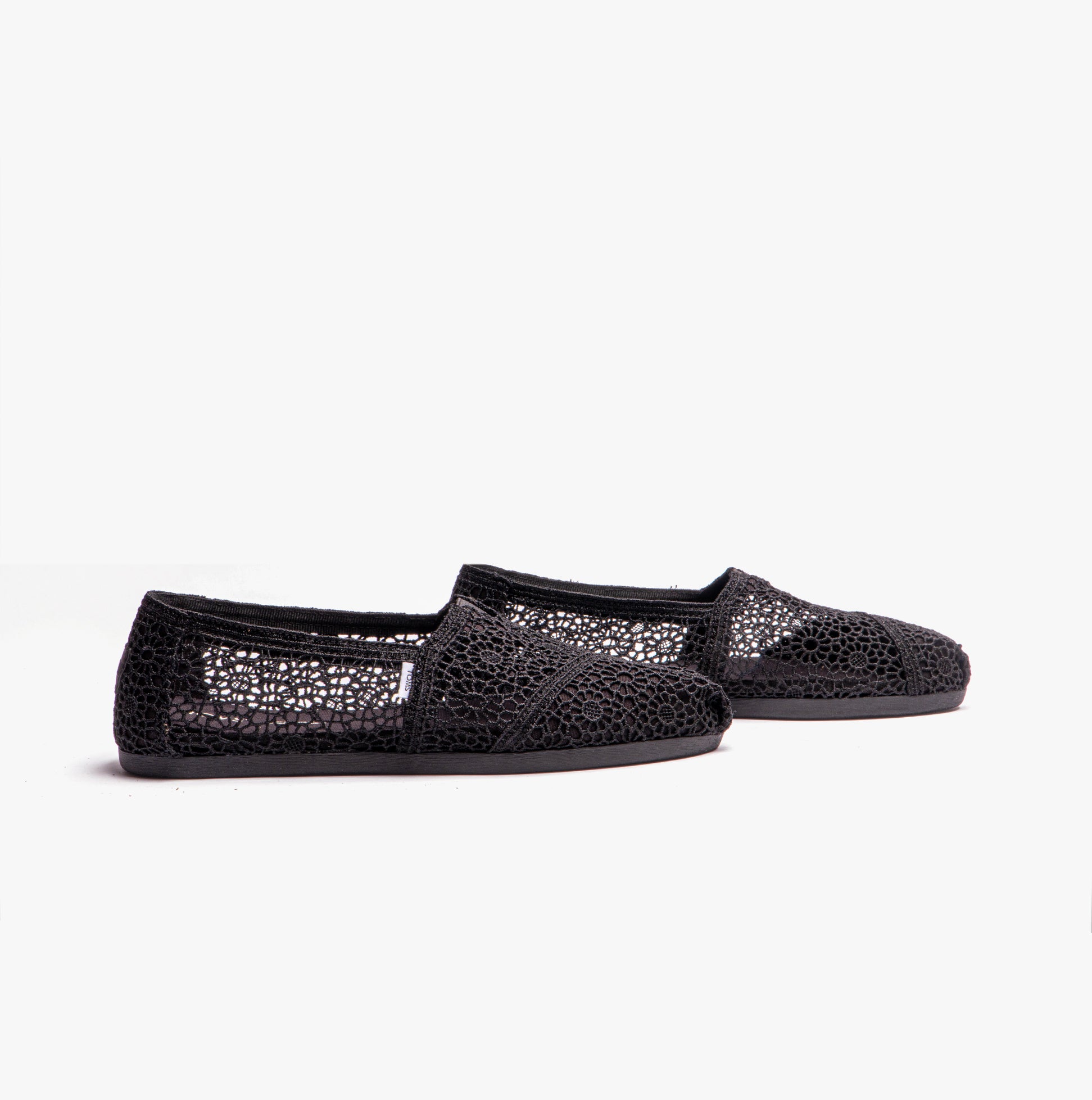 Black crochet toms online