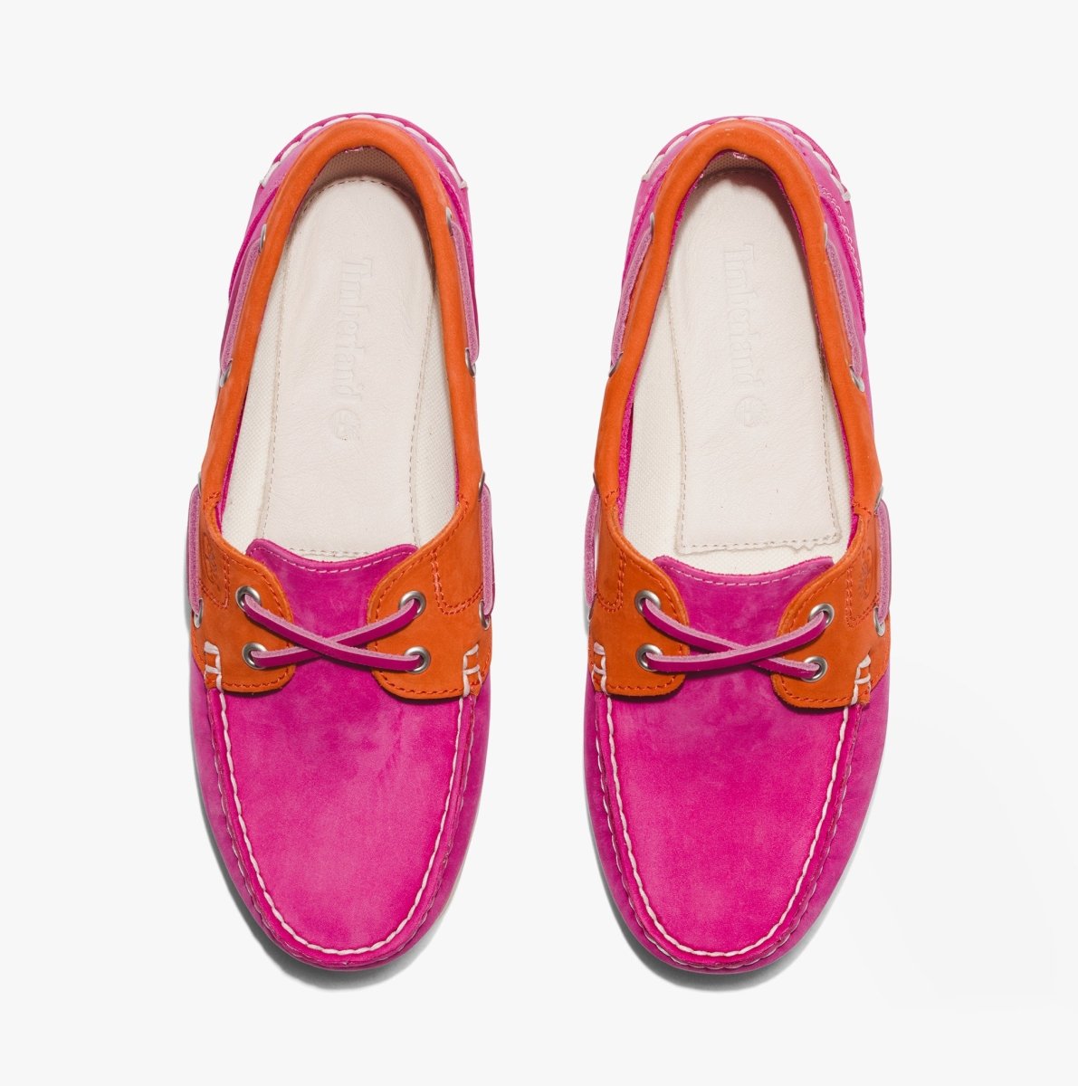 Timberland Classic Boat 2 - Eye Ladies Wide Nubuck Boat Shoes Bright Pink - Shuperb