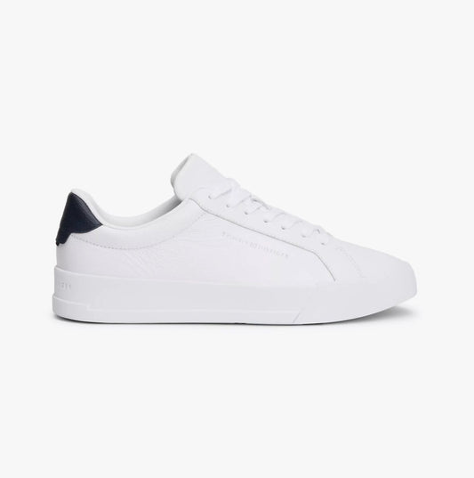 Tommy Hilfiger COURT BETTER LEATHER Mens Trainers White - Shuperb