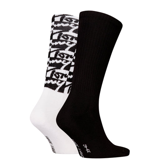 Tommy Hilfiger 2 Pack Trainer Graffiti Mens Crew Socks Black