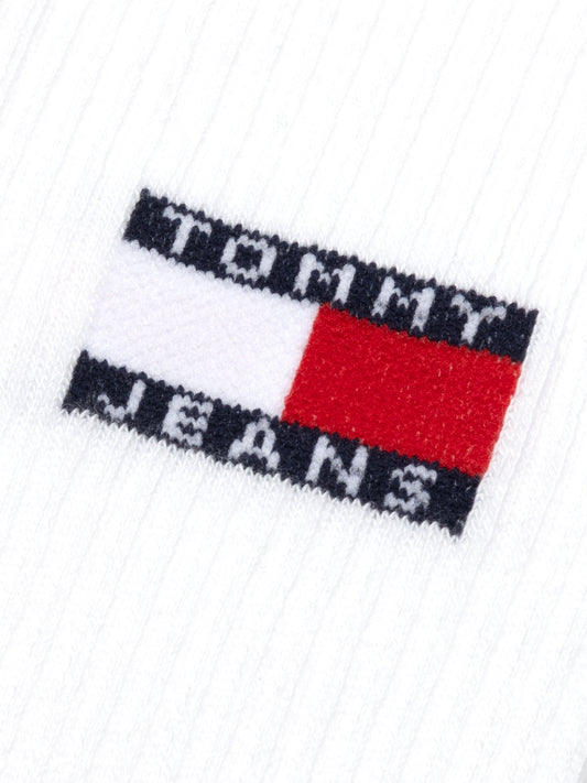 Tommy Hilfiger 2 Pack Flag Trainer Mens Crew Socks White