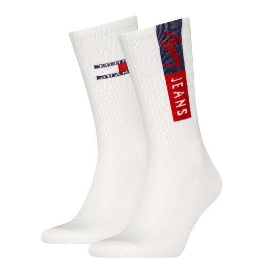 Tommy Hilfiger 2 Pack Flag Trainer Mens Crew Socks White