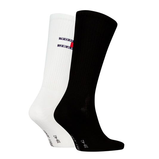 Tommy Hilfiger 2 Pack Flag Trainer Mens Crew Socks Black