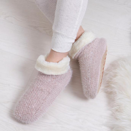 Totes Toasties KNITTED BOOTIES Womens Pink - Shuperb