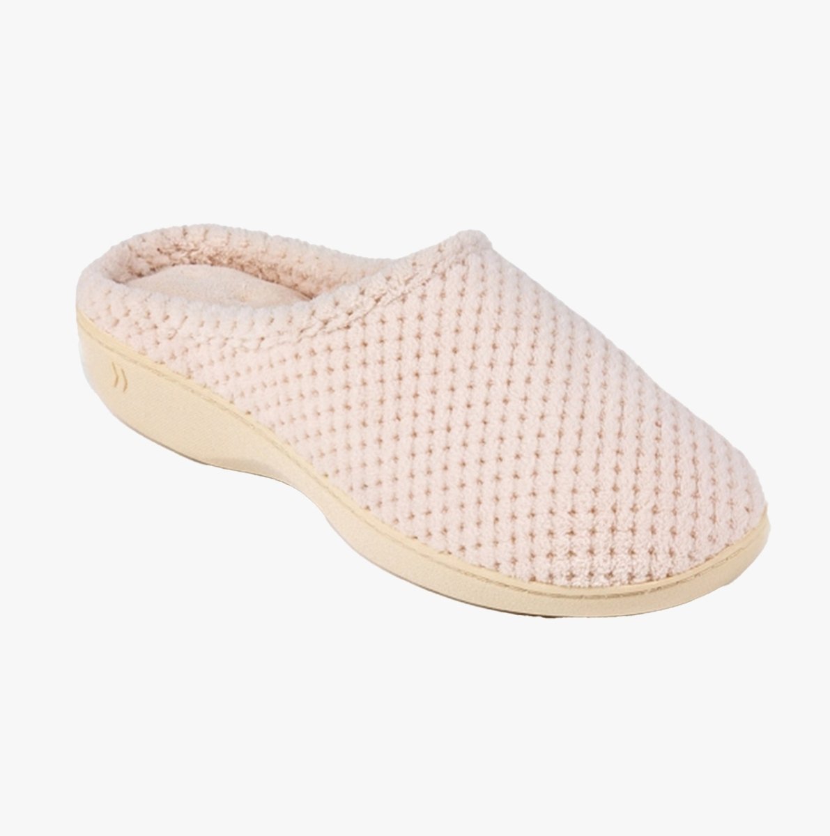 Totes Isotoner POPCORN TERRY Ladies Mule Slippers Natural - Shuperb