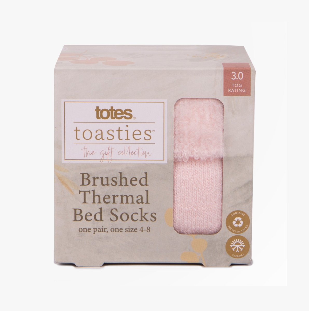 Totes Toasties THERMAL BRUSHED BED SOCK Womens Socks Pink - Shuperb