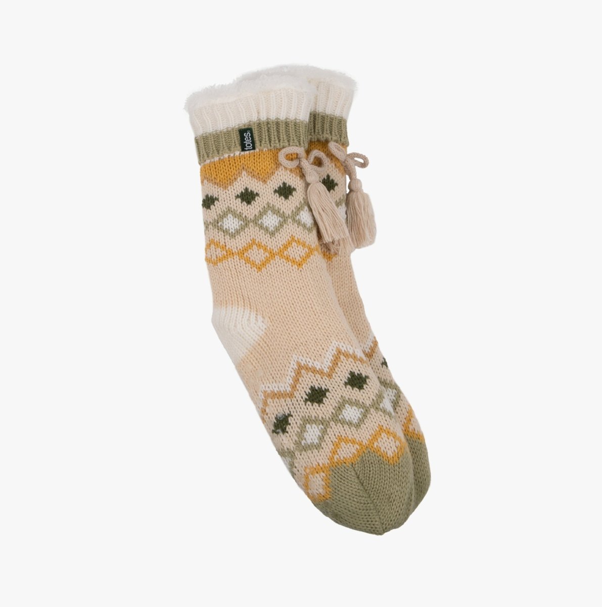 Totes Toasties Fair Isle Womens Socks Ochre - Shuperb