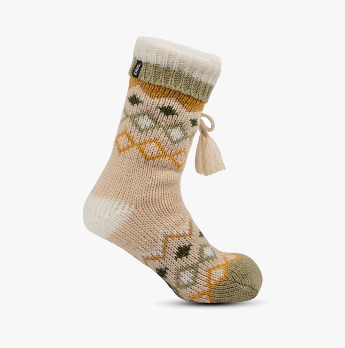 Totes Toasties Fair Isle Womens Socks Ochre - Shuperb