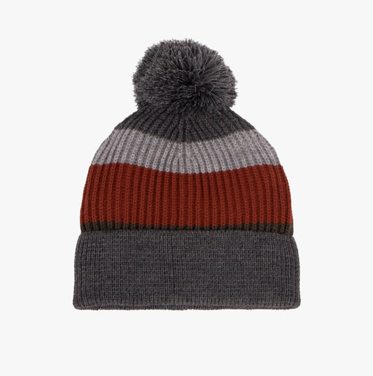 Totes Toasties Rib Knitted Hat With Pom Pom Detail Mens Bobble Multi - Shuperb