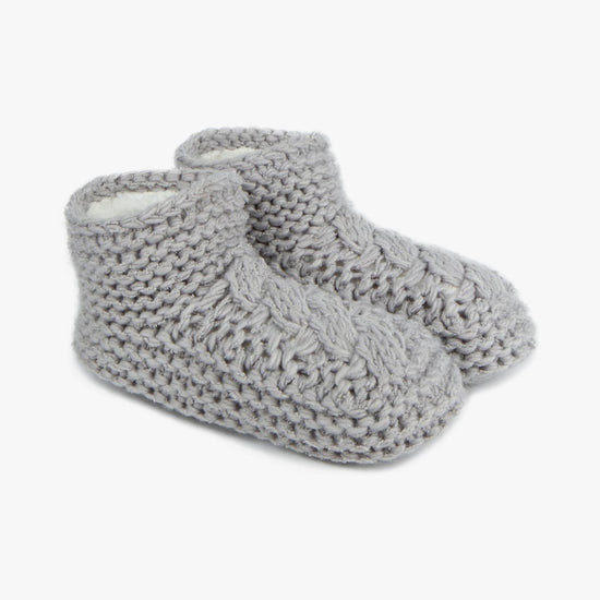 Totes Toasties CHUNKY KNIT Womens Booties Grey - Shuperb