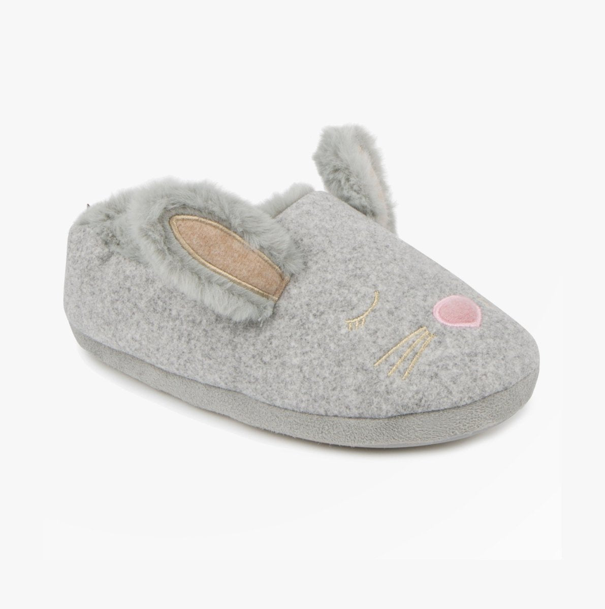 Totes Toasties NOVELTY BUNNY Mule Slippers Womens Grey - Shuperb