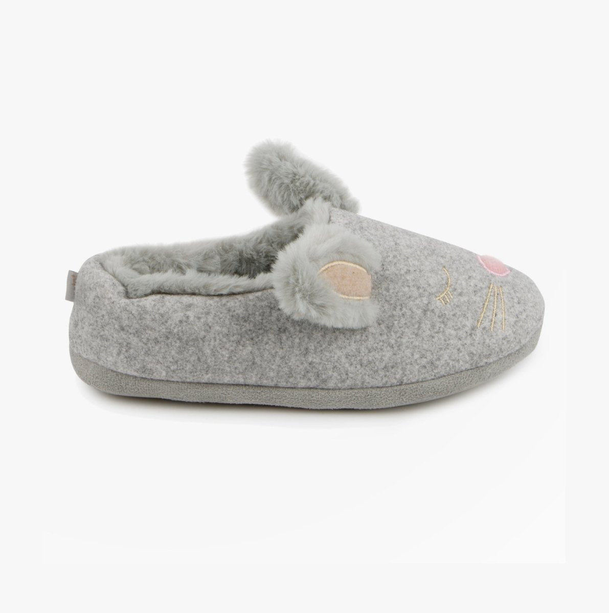 Totes Toasties NOVELTY BUNNY Mule Slippers Womens Grey - Shuperb