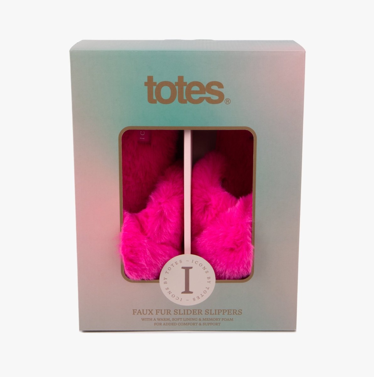 Totes Toasties PLUSH FAUX FUR CROSS OVER Sliders Womens Bright Pink - Shuperb