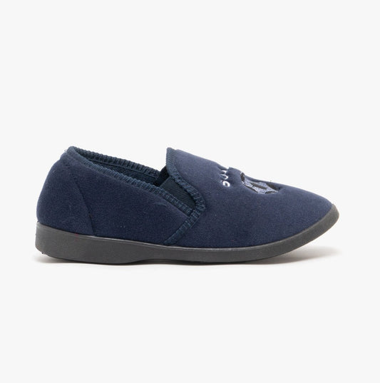 Zedzzz MIDFIELD Boys Full Slippers Navy - Shuperb